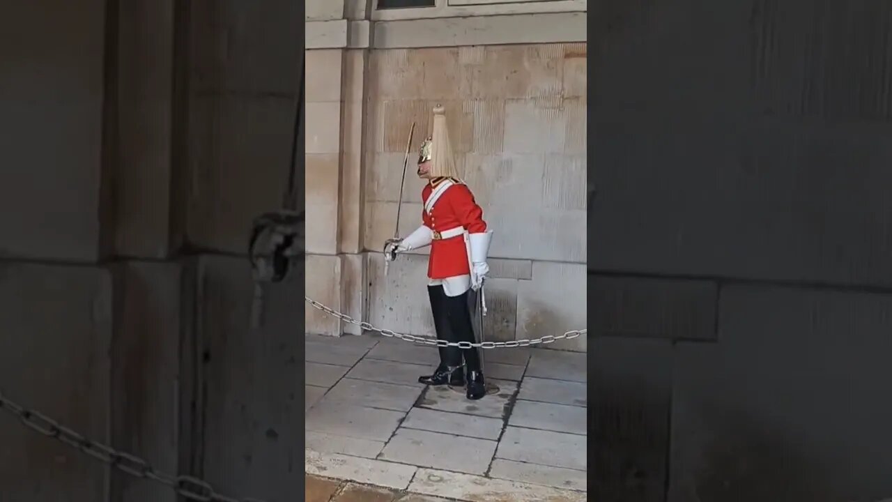 The kings guard shouts stand back from the arches