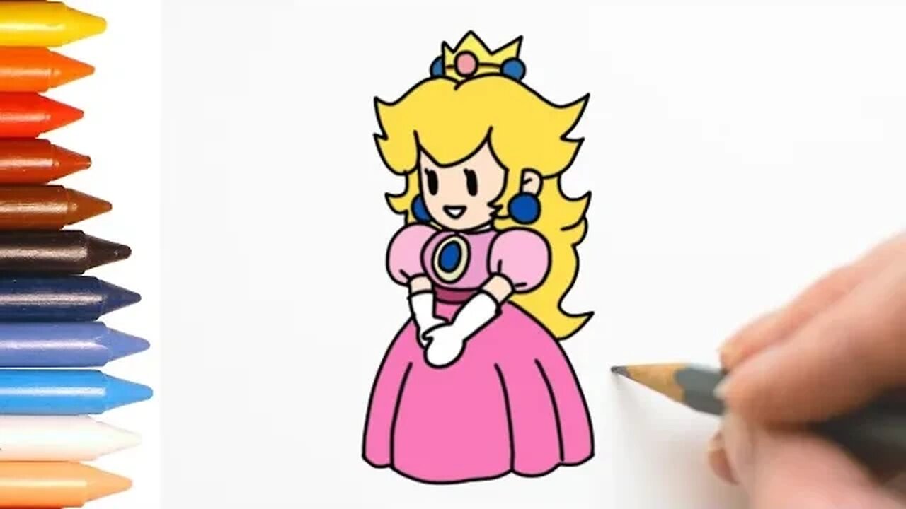 COMO DESENHAR PRINCESA PEACH - MARIO BROS - FÁCIL #princesapeach #peach #mariobros