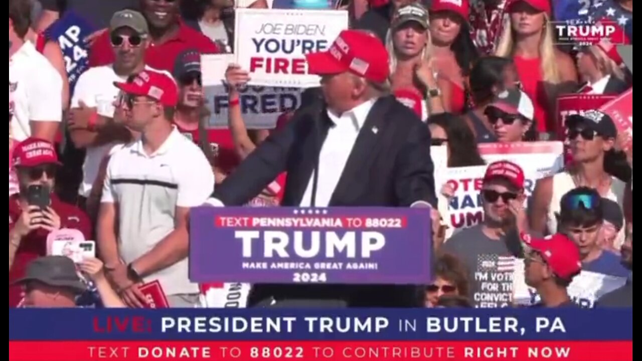 💥BREAKING 💥 President Trump taken off stage after shots fired (“around 8 shots”)