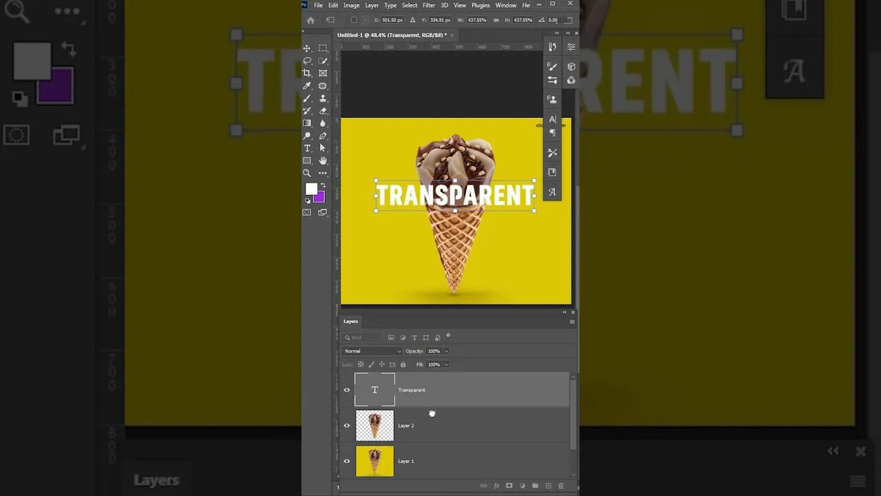 Any Text Transparent In Photoshop |#trendingshortfffff #shorts#ytshorts #photoshopshort#photoshop