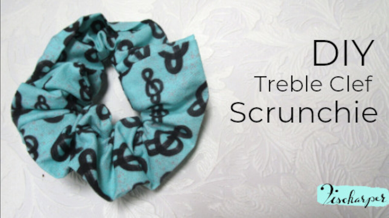 DIY Music-Themed Treble Clef Scrunchie