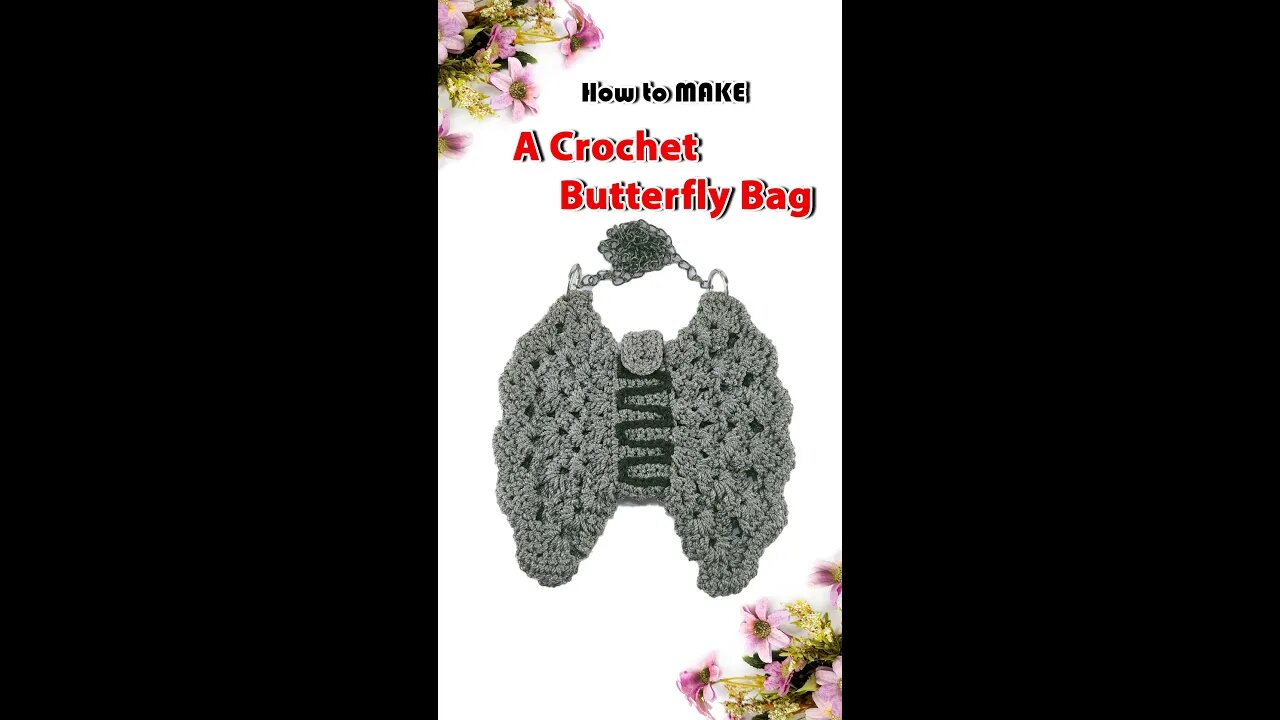 How To Crochet A Butterfly Bag #shorts