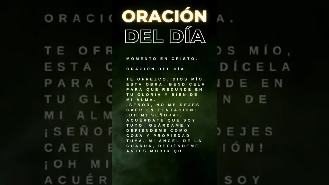 Oración del día - Te ofrezco, Dios mío, esta obra #shorts