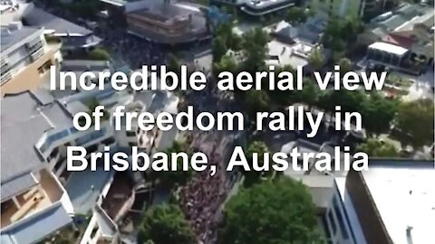 Australia | Incredible Aerial View of Freedom Rally in Brisbane