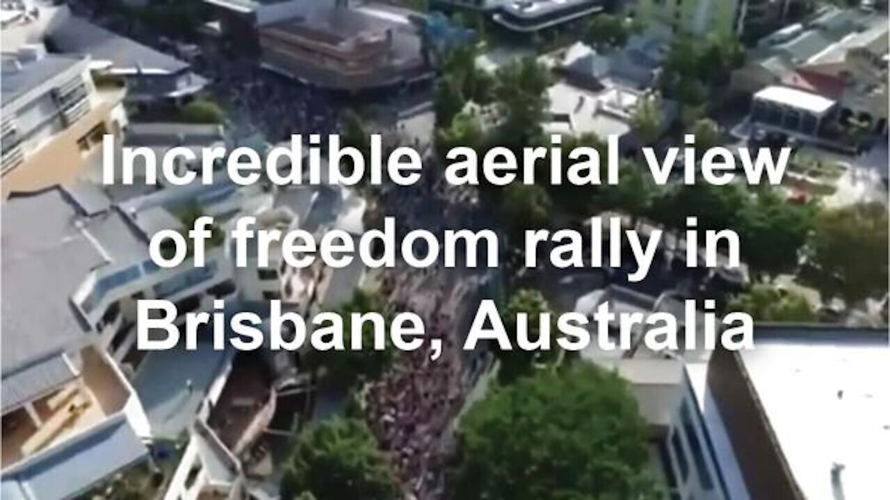 Australia | Incredible Aerial View of Freedom Rally in Brisbane