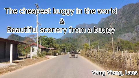 This is a buggy (cart) boarding in Vang Vieng, Laos