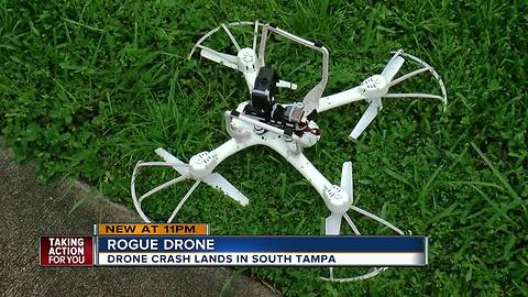 Drone mysteriously crash lands in S. Tampa yard