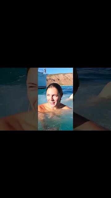Swim break on the boat! #bikini #swim #sailing