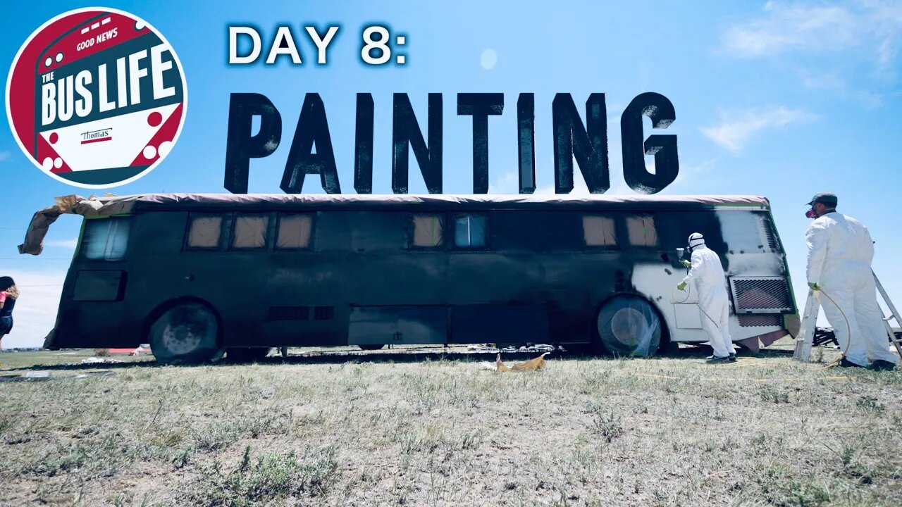 Bus Conversion Painting in a Storm | The Bus Life