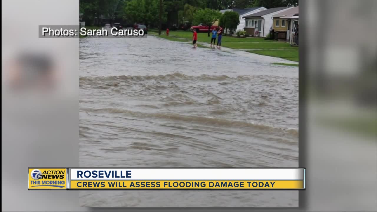 Crews to assess flooding damage in Roseville