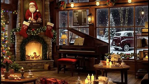 2025: ☃️🎁🎷 Christmas Jazz Instrumental Music & Crackling Fireplace to Relax 🔥