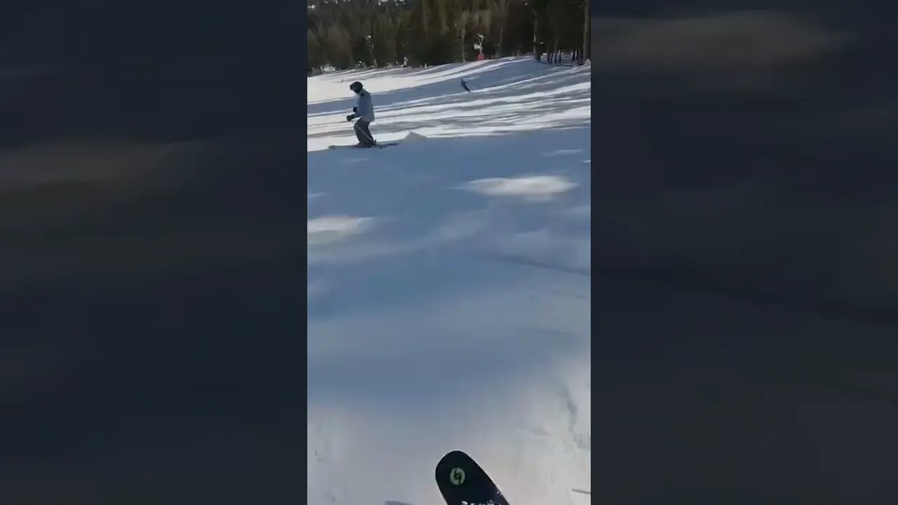 Making turns at steep Jackson Hole, WY