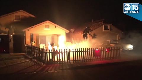 San Tan Valley home adds flame canon to Halloween display