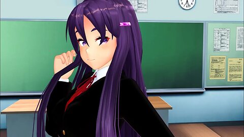 Sexy Yuri vs. Dense MC [MMD DDLC Mod] {Hello Venus - Wiggle Wiggle} [MMD DDLC Mod]