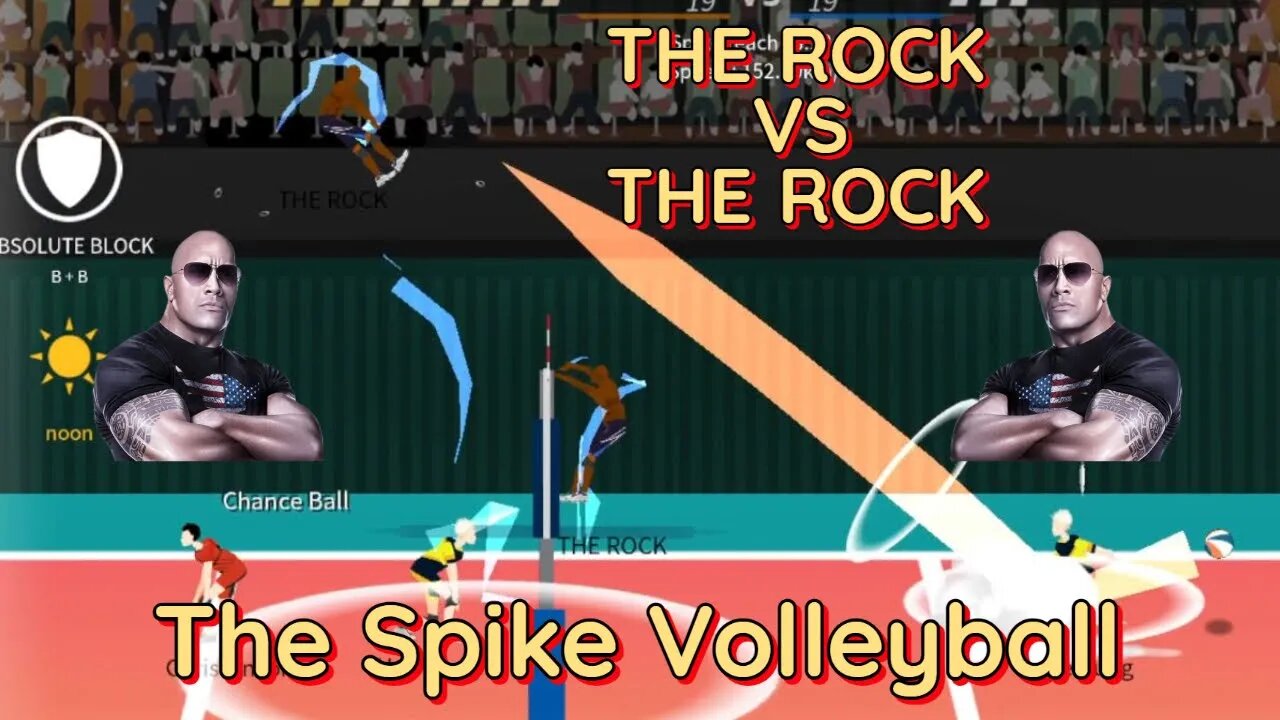 The Spike Volleyball - THE ROCK vs THE ROCK in 21 Pt Opponent Mode - Noon Mode Comeback!