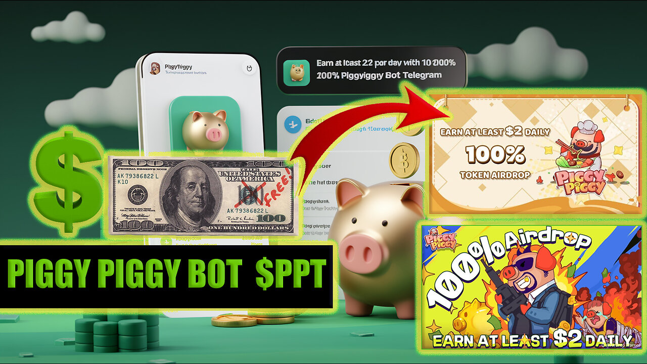 🔔 New Telegram Bot: How to Earn with $PPT Tokens in the Piggy Piggy Game 🐷💸 1 Token = 0.01 USDT