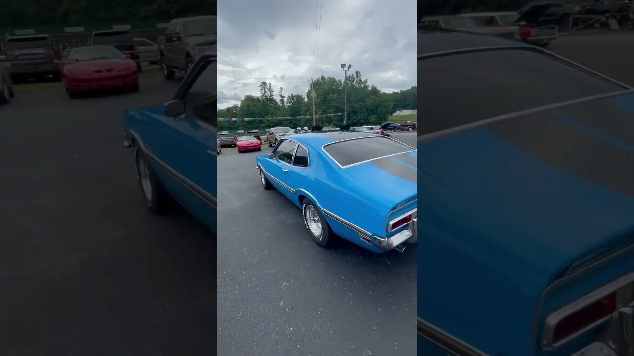 Cool Blue Ford Maverick at the Valley River Chevrolet Car Show in Murphy NC