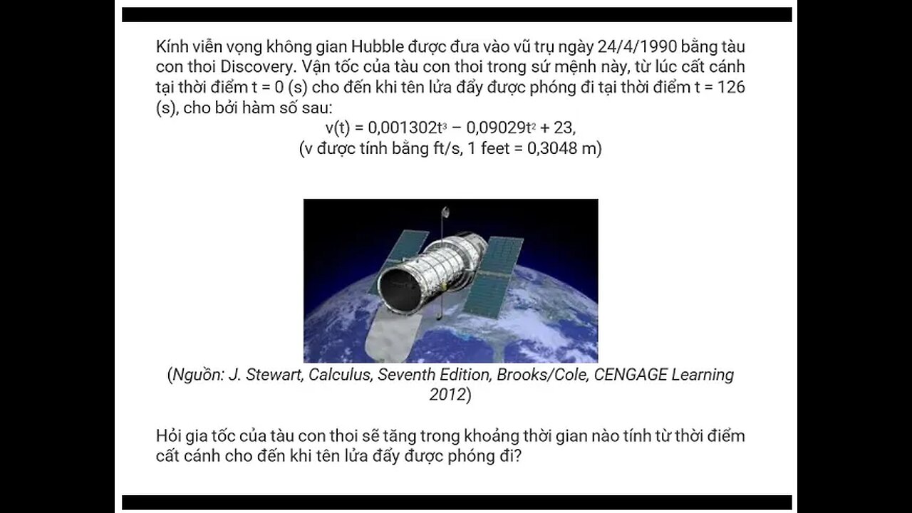 Kính viễn vọng không gian Hubble được đưa vào vũ trụ ngày 24/4/1990 bằng tàu con