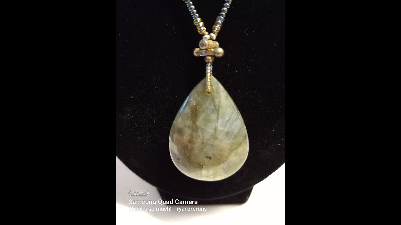 Crackled Labradorite Pendant Necklace