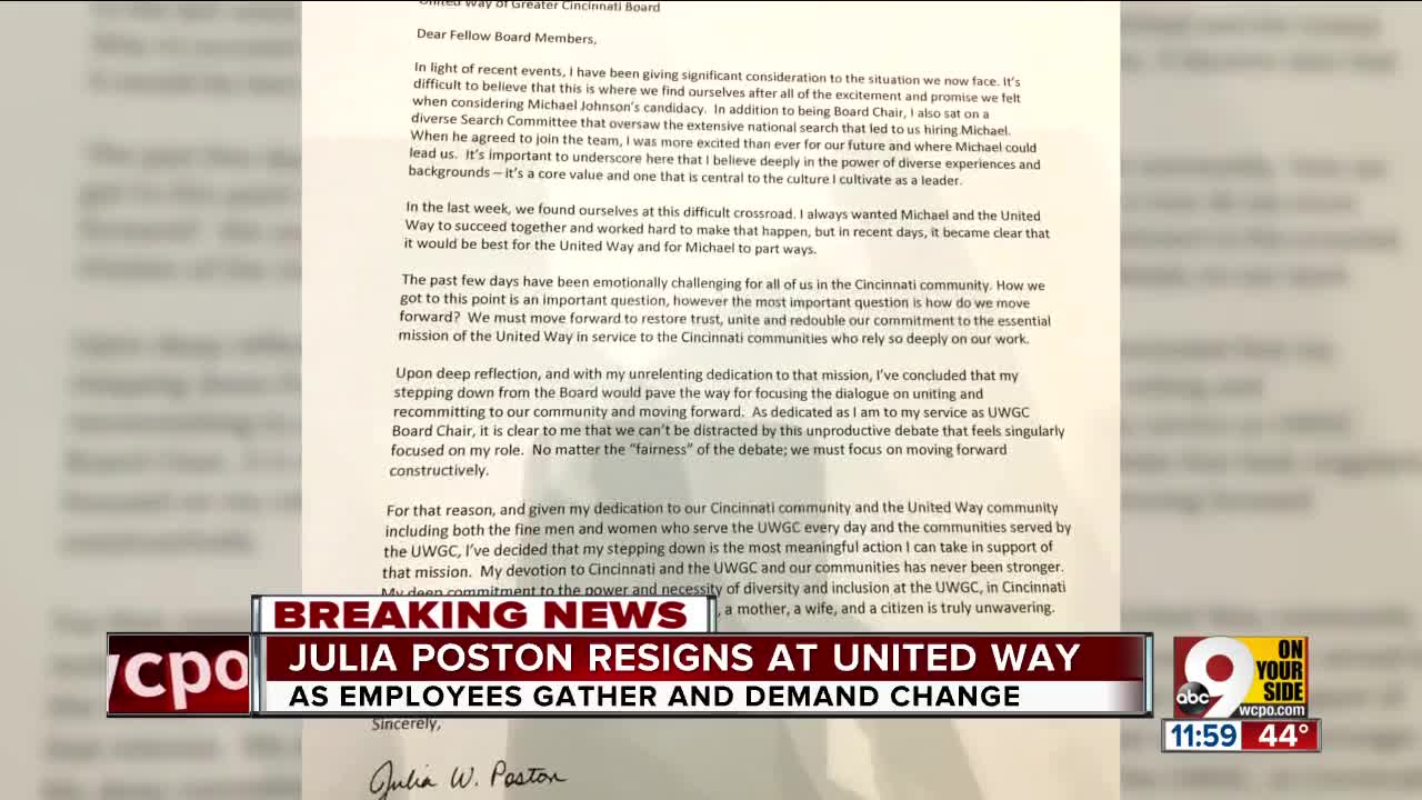 United Way of Greater Cincinnati board chair resigns after week of controversy