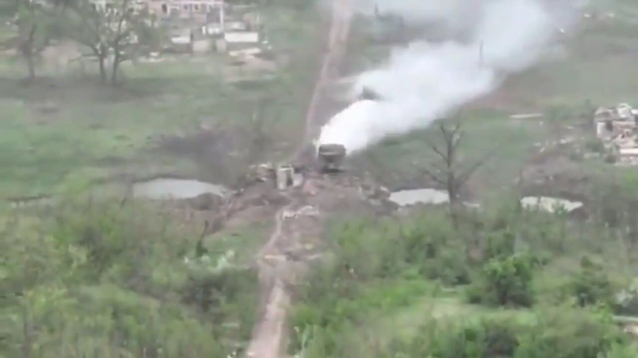 Russian Tank Approaches Bridge At High Speed And Discovers Bridge Is Impassable… Driver Not Deterred