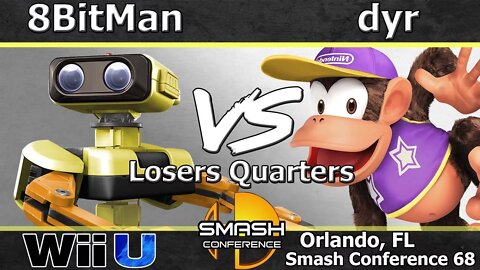 GoTE|8BitMan (ROB) vs. MVG|dyr (Diddy Kong) - Wii U Losers Quarters - SC:68