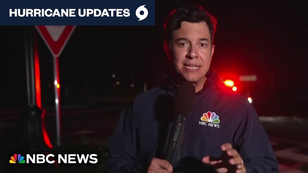 Tom Llamas describes the moment he had to take cover during Milton live reporting