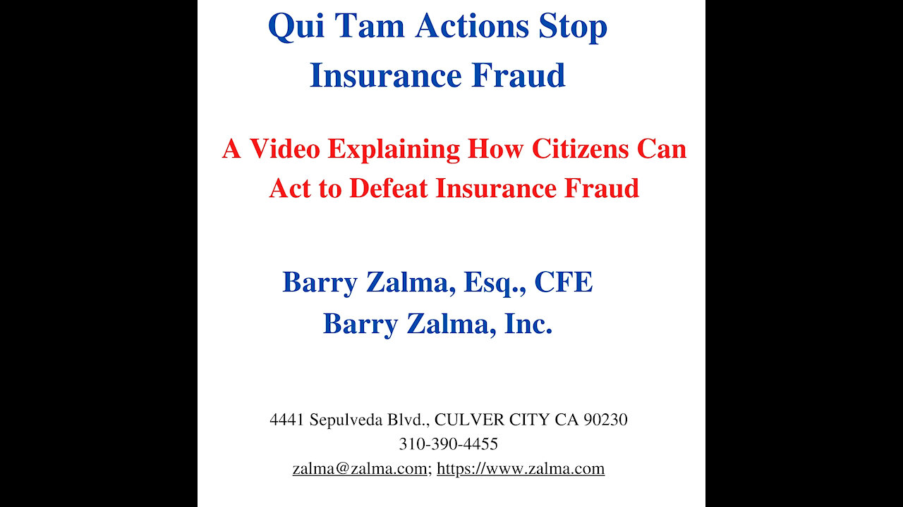 Qui Tam Actions Stop Insurance Fraud