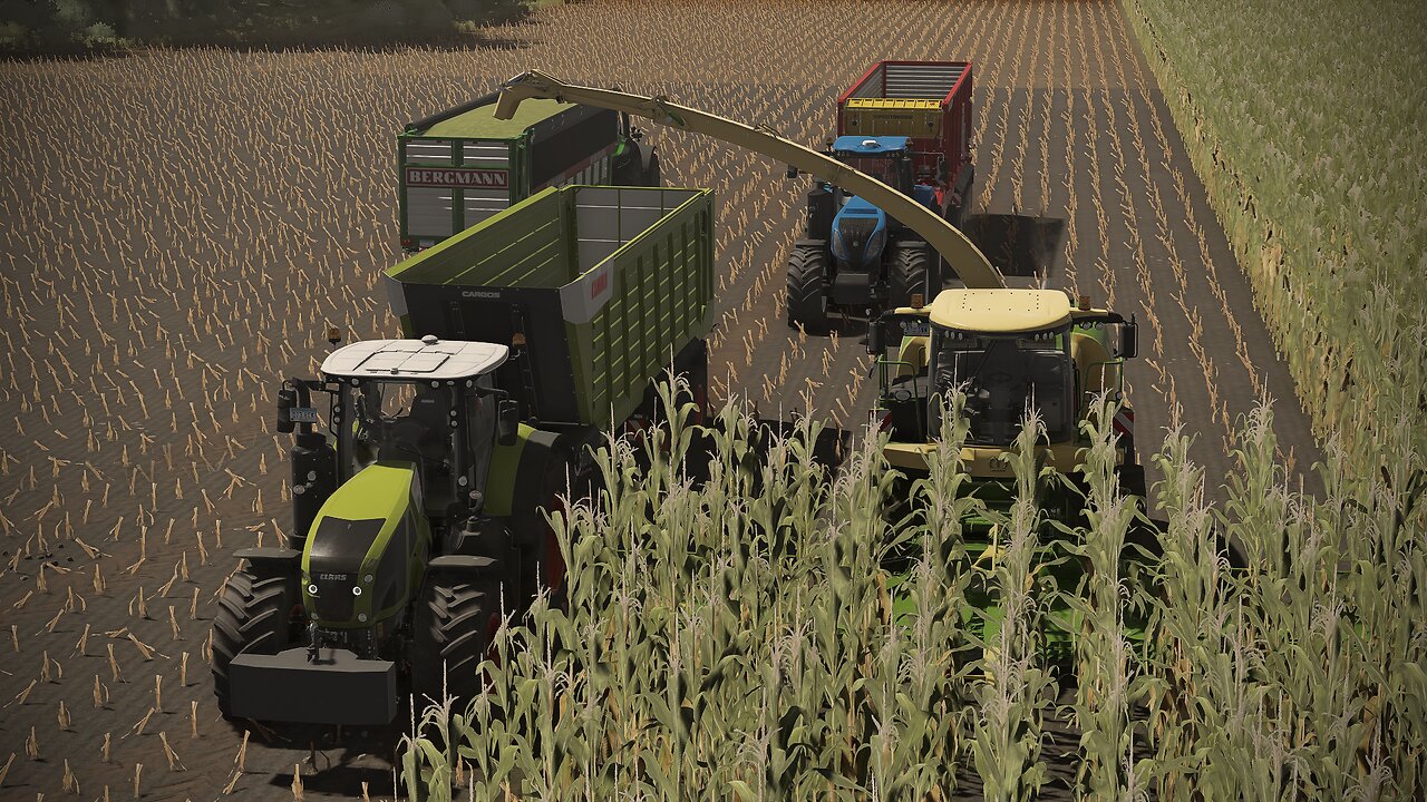 Farming Simulator New Holland T8, Deutz Fahr 9290, Claas 960, Krone 1180 | Elmcreek | Engine Sound