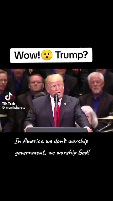 Title: "Faith Over Politics: Trump's Declaration" VD (Visual Description): An image of an American