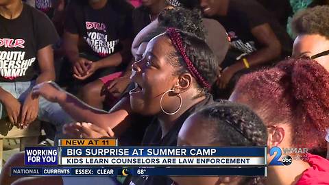 Campers surprised by Baltimore Police counselors