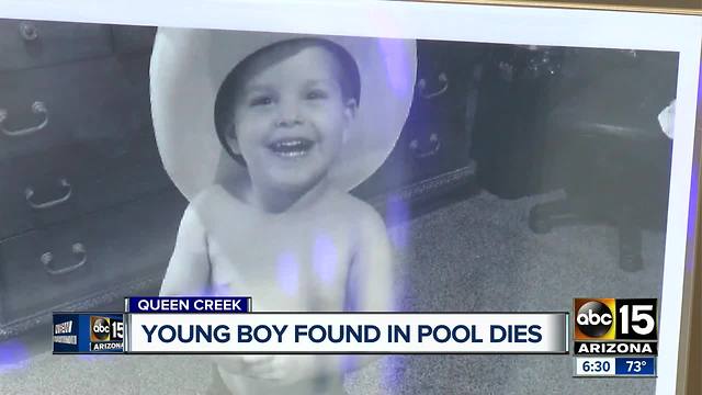 Young boy found in Queen Creek pool recently has died