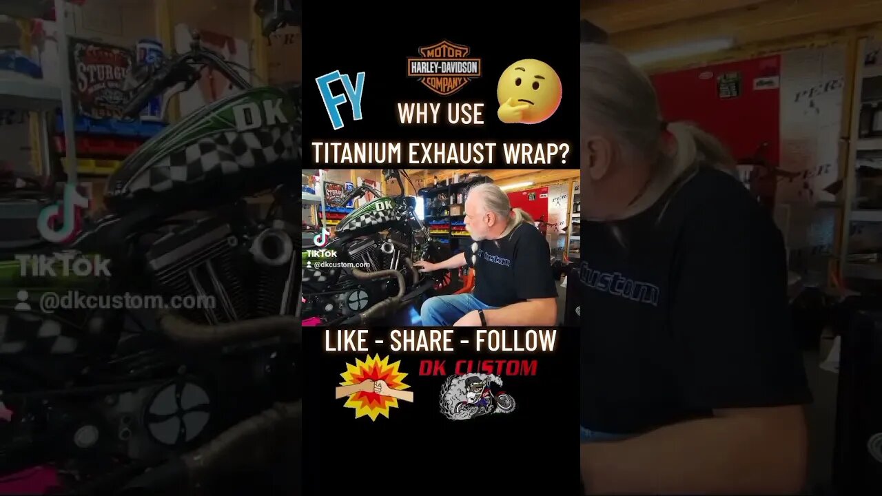 🔧TECH TIP: Titanium Exhaust Wrap #harleydavidson #motorcycle #shorts