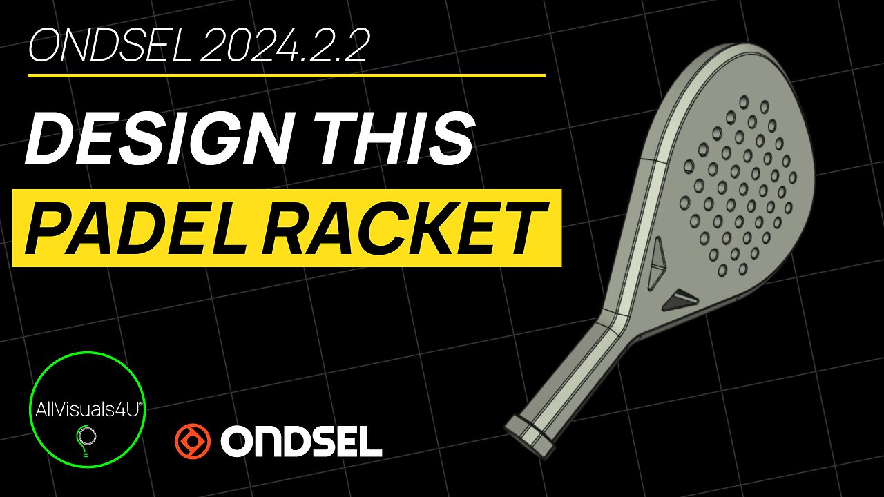 ⏱ TIMELAPSE 🥎 Ondsel Tutorial - Model A Padel Racket - Padel 3D - Ondsel ES - Ondsel FreeCAD