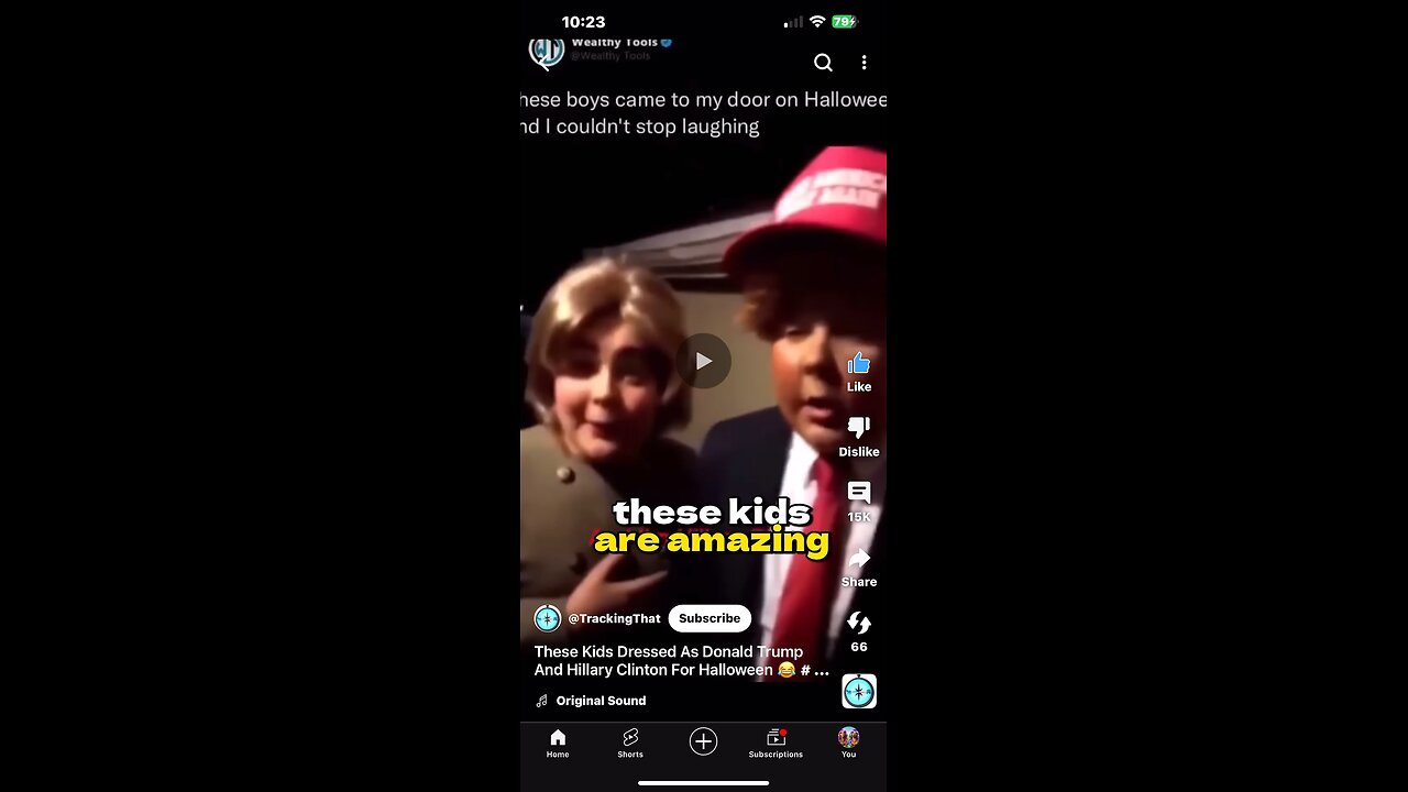 kids dress like trump & killery for halloween