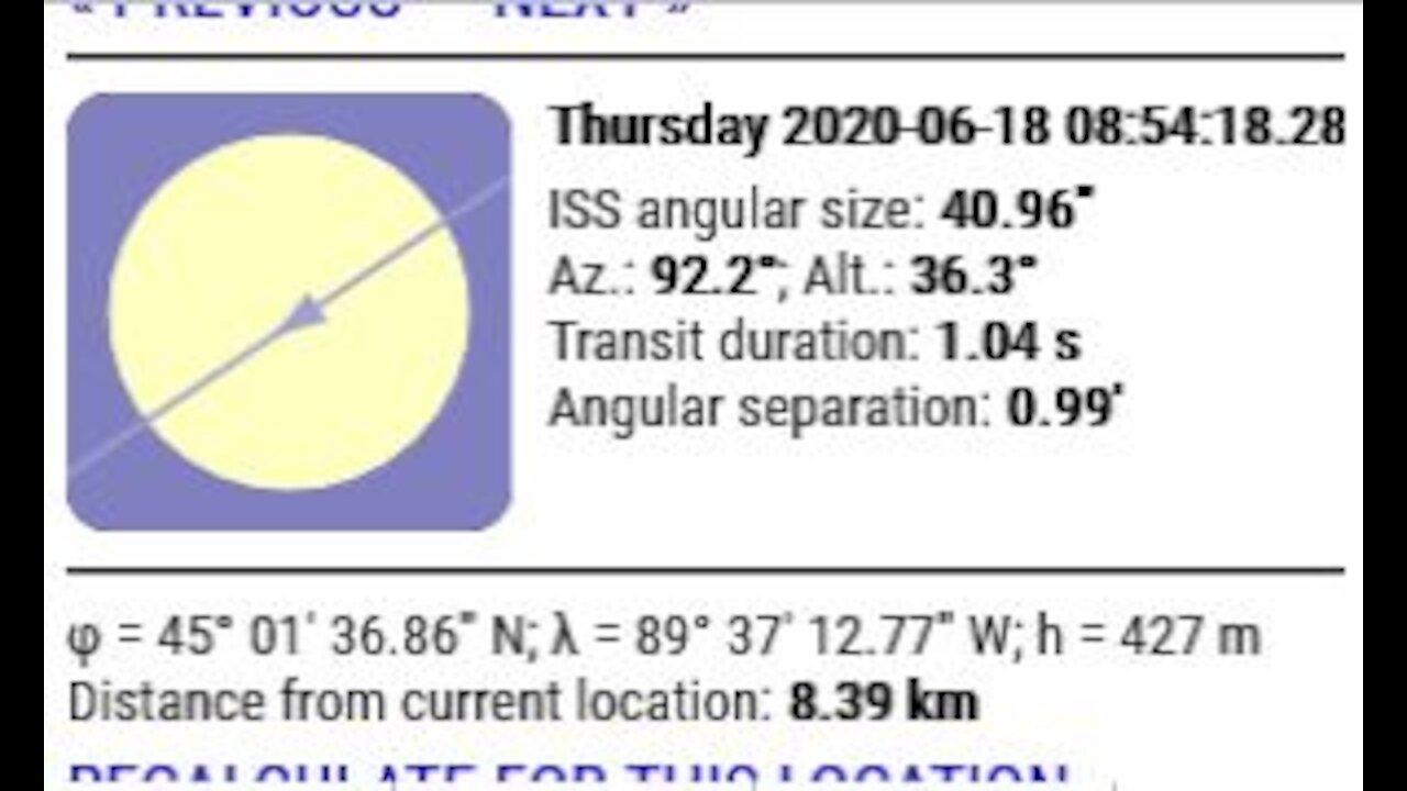 Solar transit 06-18-20