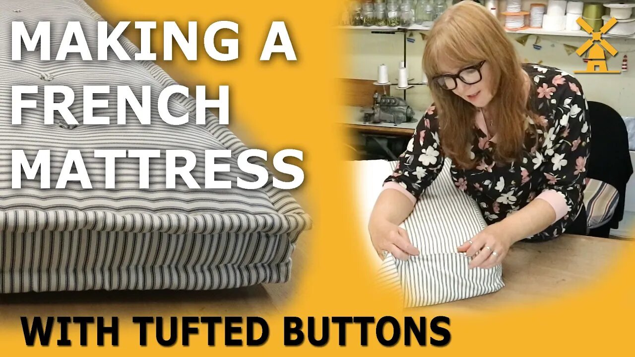 Making A Buttoned French Mattress In Ticking Stripe For A Day Bed