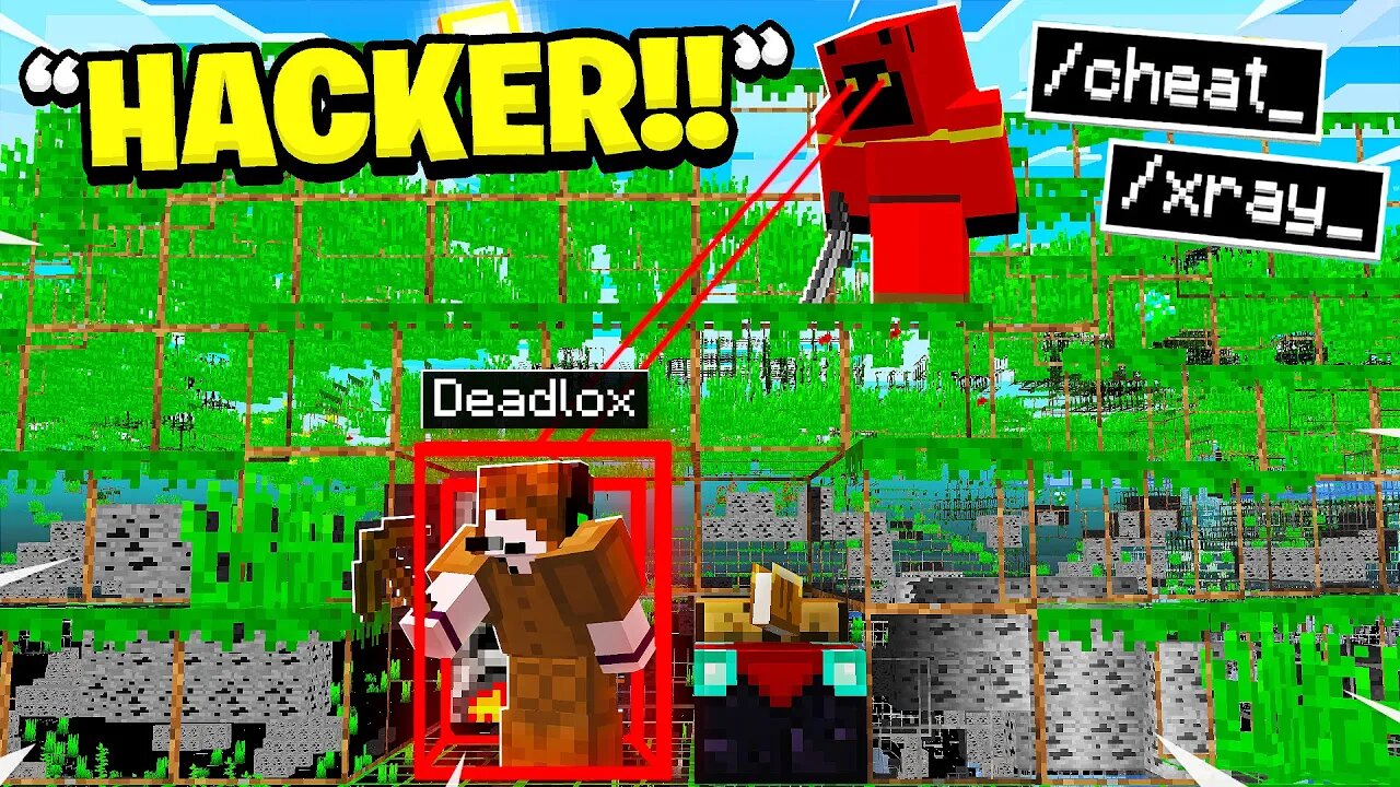 Minecraft Manhunt but I'm trolling with X-RAY..