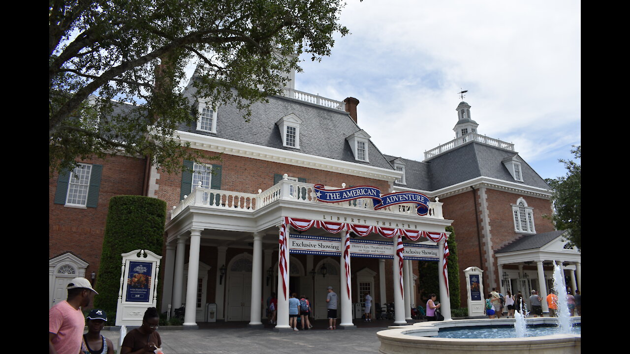 The American Adventure show at Epcot Walt Disney World. Filmed in 4K low light POV