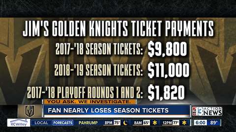 Golden Knights fan fights to keep season tickets