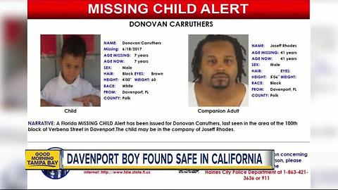 Missing 7-year-old boy from Davenport found safe in California