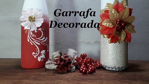 GARRAFAS DECORADAS PARA O NATAL - FAÇA VOCÊ MESMO - RECICLANDO GARRAFAS DE VIDRO @lucibuzo