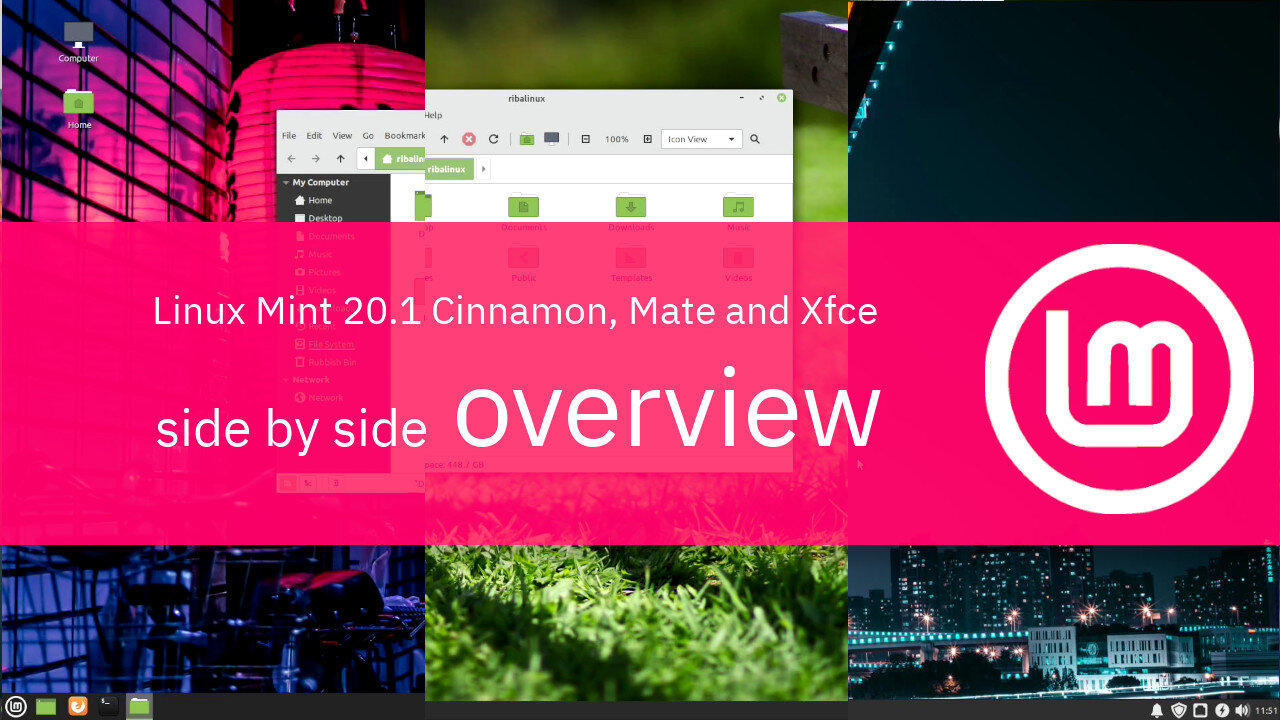 Linux Mint 20.1 Cinnamon, Mate and Xfce side by side overview