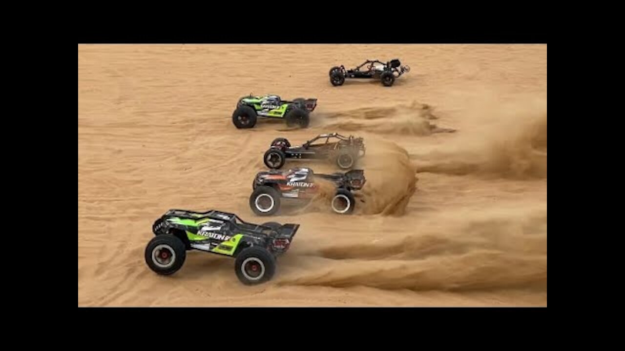RC 1/4 1/5 Scale Vs 1/8 Scale Brap Vs Brabless sand race