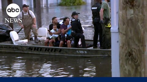 Officials perform water rescues in Clearwater, Florida, after Hurricane Milton