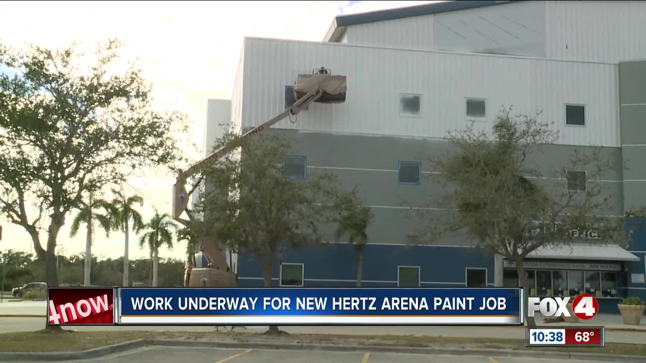 Work underway for new Hertz Arena paint job