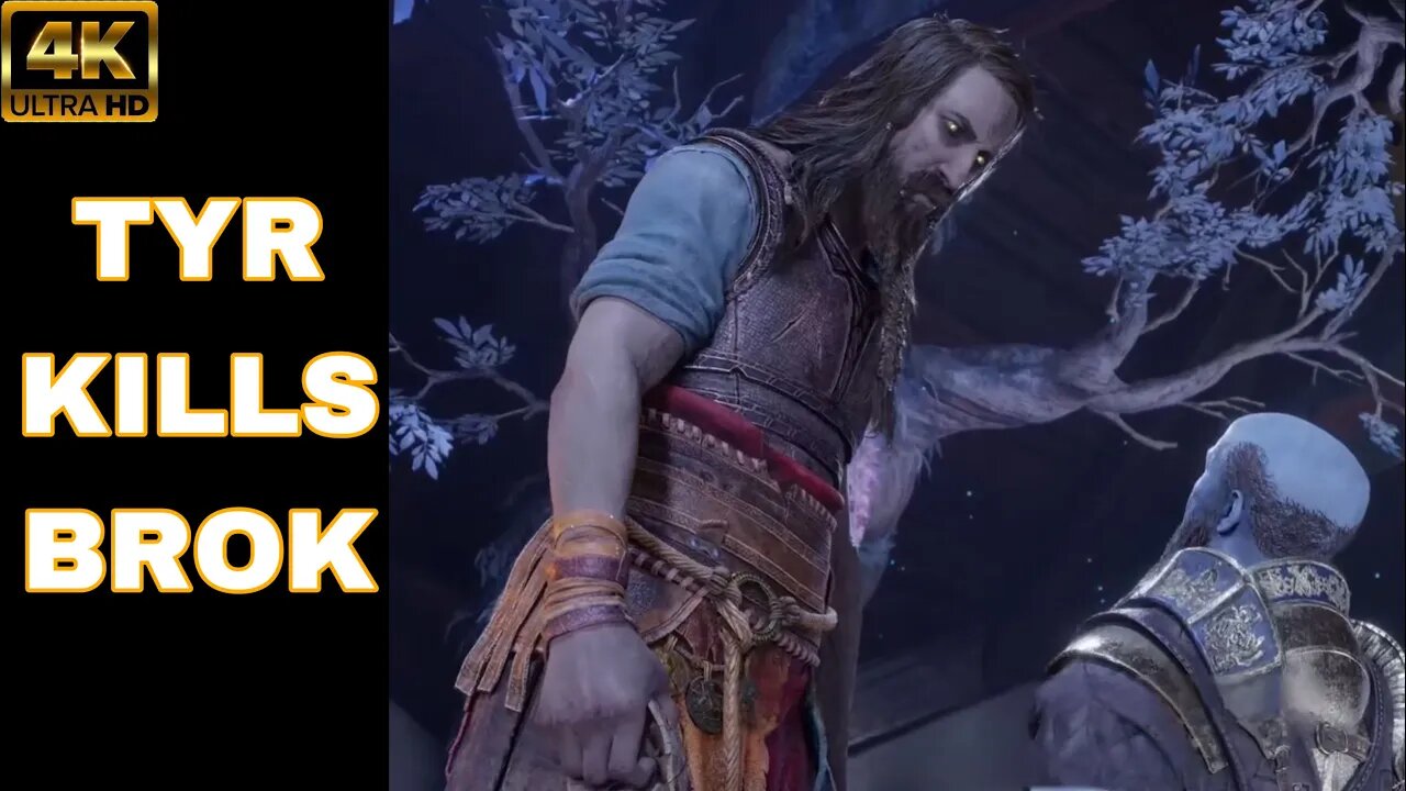 Tyr Kills Brok God of War Ragnarok Reaction 4K PS5 - Odin\Tyr Kills Brok