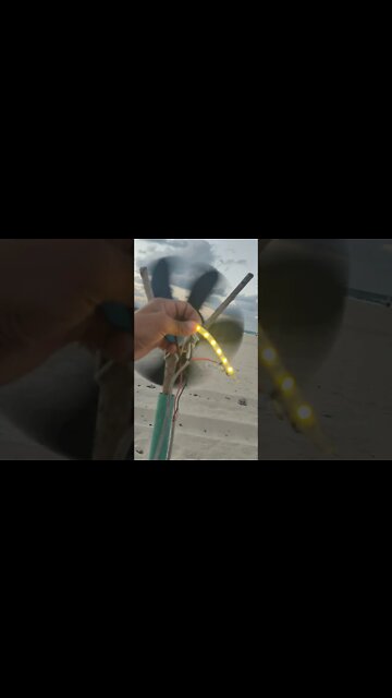 Watch Bright Light LEDs at Dusk Powered by Wind