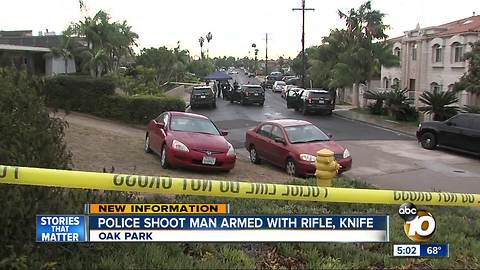 Police shoot man armed with knife, rifle