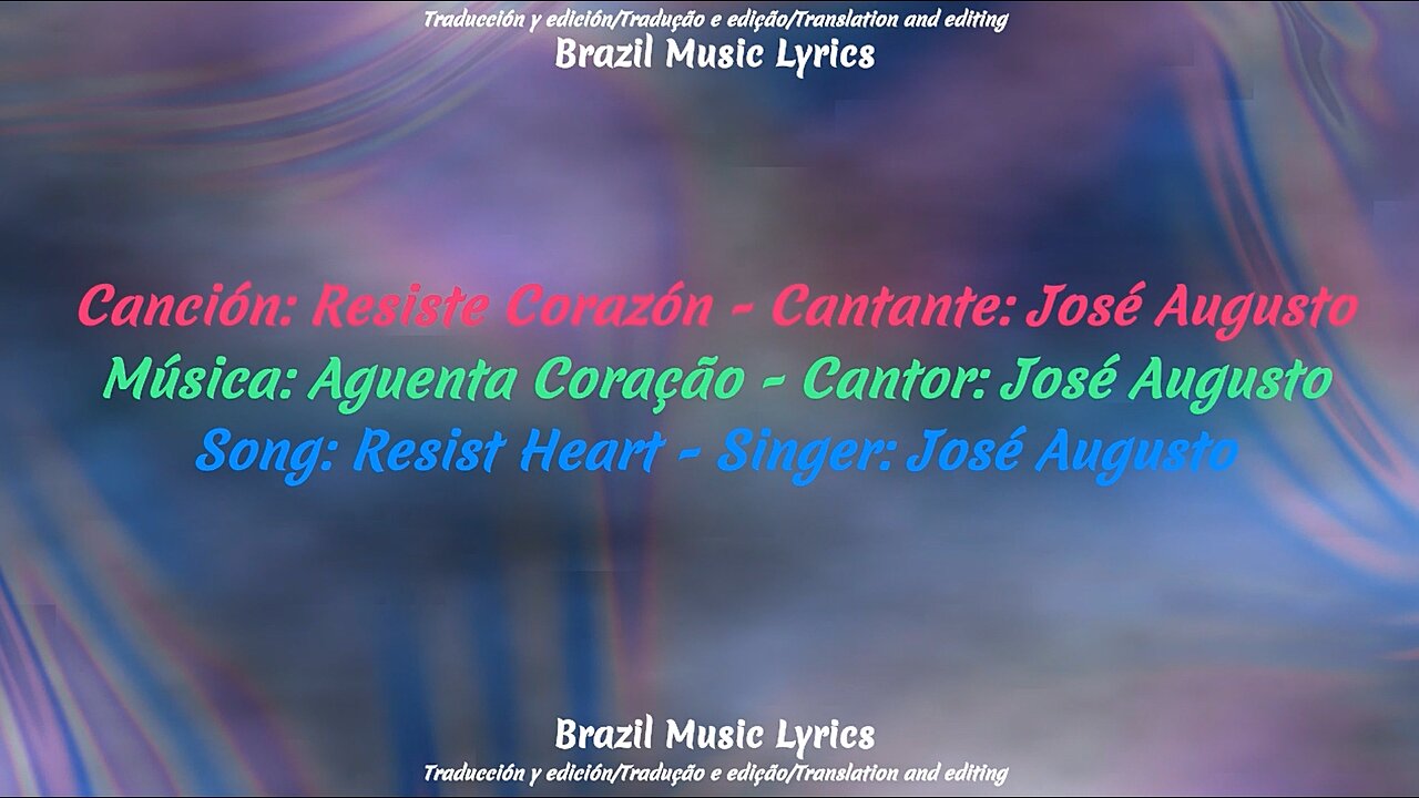 Brazil Music: Resist Heart - Singer: José Augusto